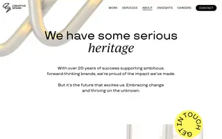 Creative Spark homepage website preview