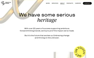 Creative Spark homepage website preview