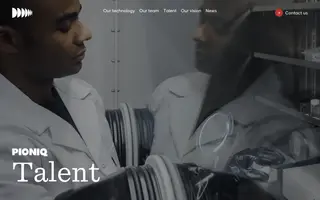Pioniq Technologies homepage website preview