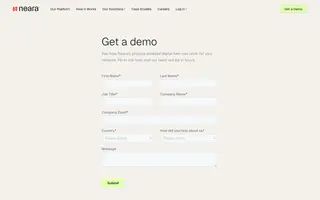 Neara homepage website preview
