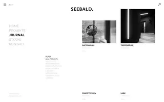 SEEBALD. homepage website preview