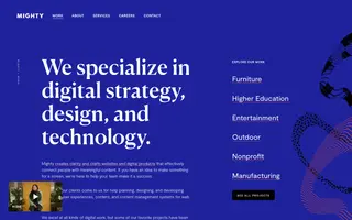 Mighty homepage website preview
