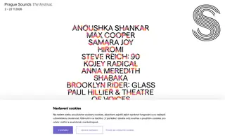 Prague Sounds homepage website preview