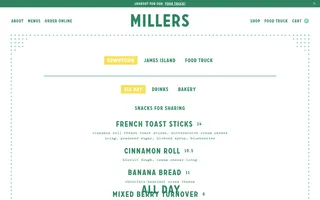 Millers All Day homepage website preview