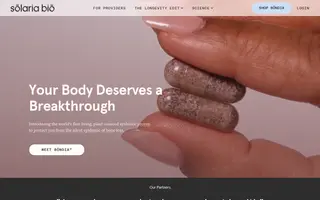 Solaria Bio homepage website preview