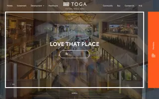 Toga Apartments homepage website preview