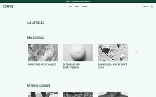 Corpus Naturals homepage website preview