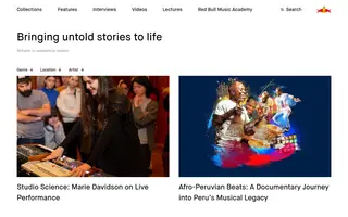 Red Bull Music Academy Daily homepage website preview