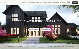 Homebound homepage website preview