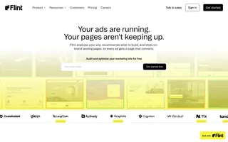 Flint homepage website preview