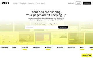 Flint homepage website preview