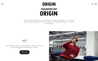 Country of Origin homepage website preview