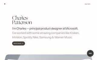 Charles Patterson homepage website preview