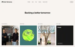 Grok Ventures homepage website preview
