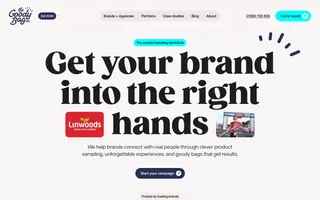 The Goody Bag Co homepage website preview