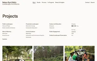 Nelson Byrd Woltz homepage website preview