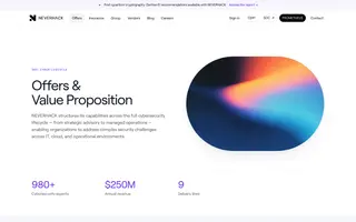 Neverhack homepage website preview