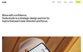 Soda Studio homepage website preview