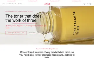 Isla homepage website preview