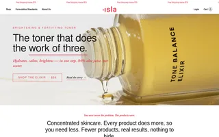 Isla homepage website preview
