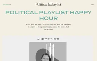 Political Playlist homepage website preview