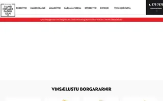 Hamborgarafabrikkan homepage website preview
