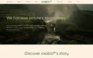 axabio homepage website preview