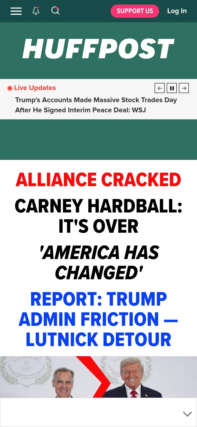 HuffPost homepage mobile website screenshot