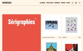 Librairie Expérience homepage website preview