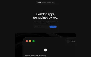 Glaze homepage website preview