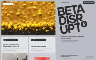 Beta Disrupt homepage website preview