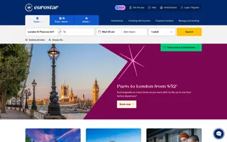 Eurostar homepage website preview