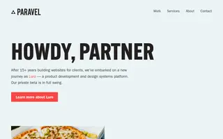 Paravel homepage website preview