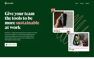 Greenlist homepage website preview