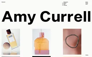 Amy Currell homepage website preview