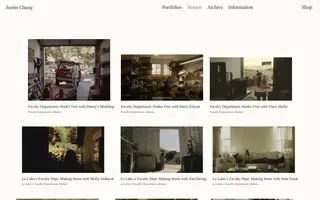 Justin Chung homepage website preview