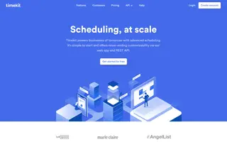 Timekit homepage website preview