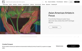 Artsy homepage website preview