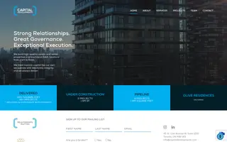 Capital Developments homepage website preview