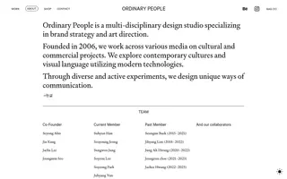 Ordinary People homepage website preview