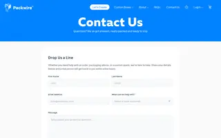 Packwire homepage website preview