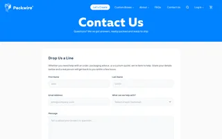 Packwire homepage website preview