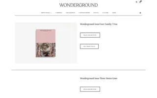 Wonderground homepage website preview