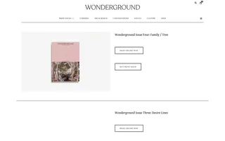 Wonderground homepage website preview