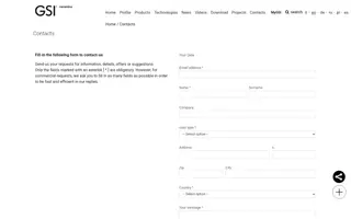 GSI Ceramica homepage website preview