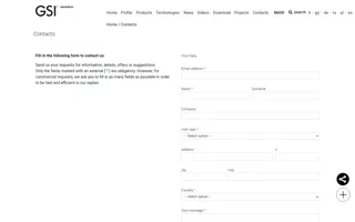 GSI Ceramica homepage website preview