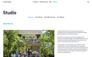 Studio Gang homepage website preview