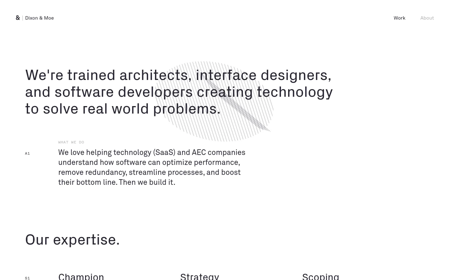 Dixon & Moe About Us desktop website screenshot