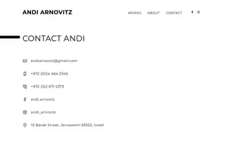 Andi Arnovitz homepage website preview