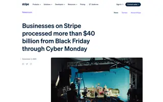 Stripe homepage website preview